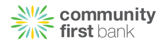 Community First Bank logo